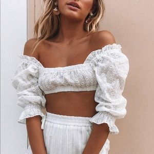 BNWT EYELET CROP TOP